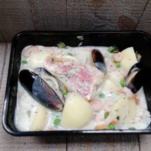 WATERZOOI DE POISSONS, PETITS LEGUMES, POMMES DE TERRE PERSILLEES LIVRAISON LE 07/05
